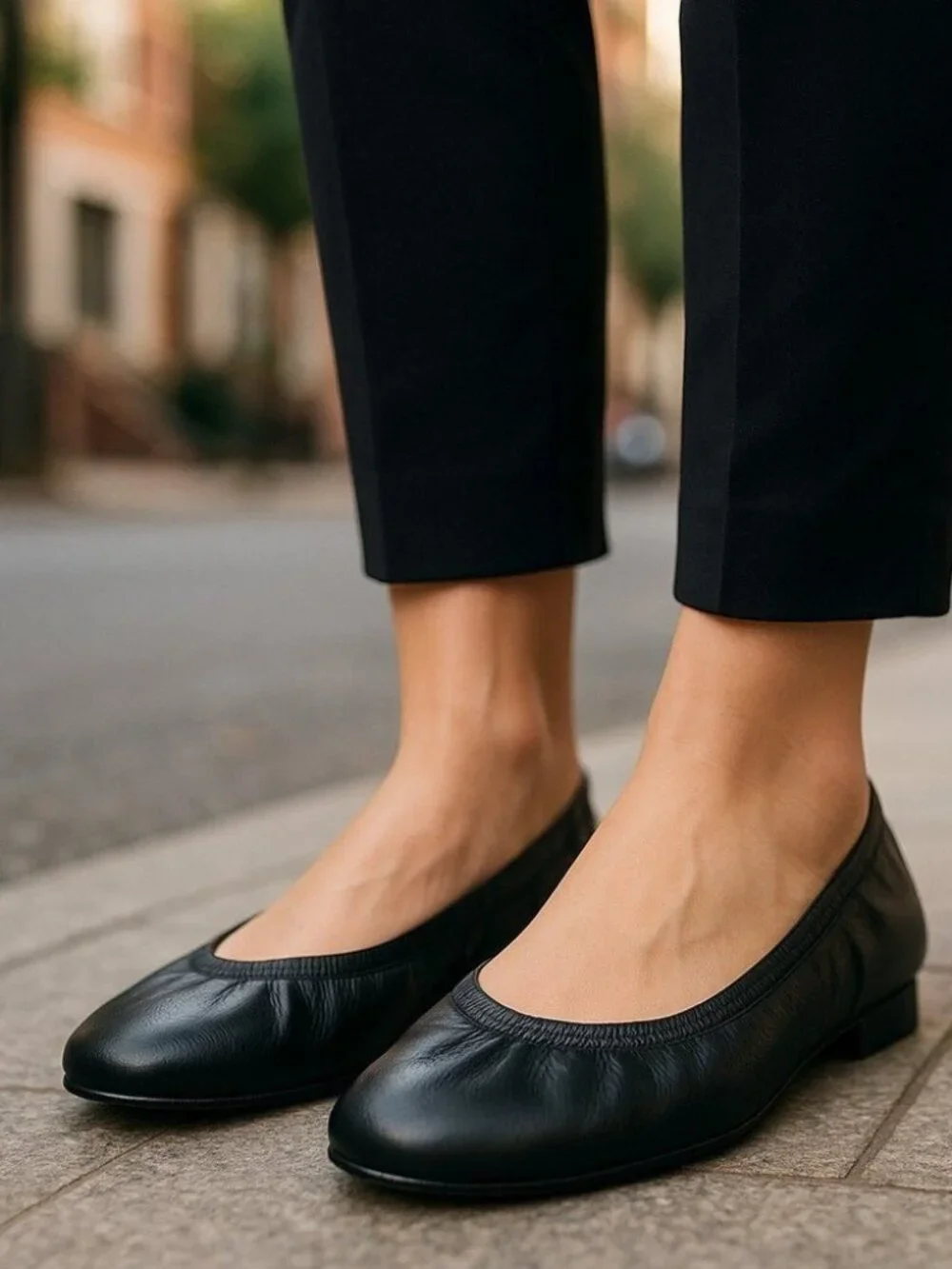 YOSI SAMRA Samara Foldable Ballet Flats 8 Black Leather Scrunch Travel Shoes - Picture 15 of 15